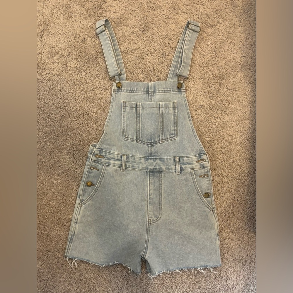 Pink Lily Light Blue Denim Overalls